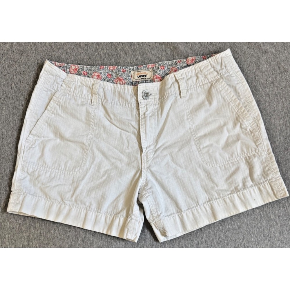 Levi's‎ women's white cotton utility shorts